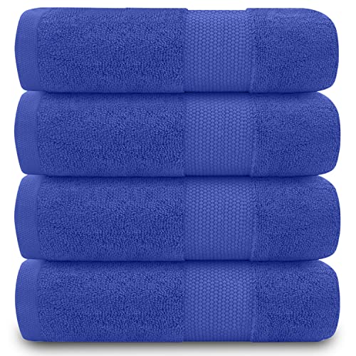 GC GAVENO CAVAILIA Lichtbeständiges Badezimmer-Set, 700 g/m², Premium-Qualität, extra saugfähig, 100% Baumwolle, ägyptisch, Königsblau, 4 Stück von GC GAVENO CAVAILIA