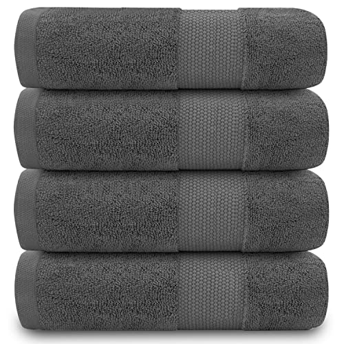 GC GAVENO CAVAILIA Lichtbeständiges Badezimmer-Handtuch-Set, 700 g/m², Premium-Qualität, extra saugfähig, 100% Baumwolle, Anthrazit, 4 Stück von GC GAVENO CAVAILIA