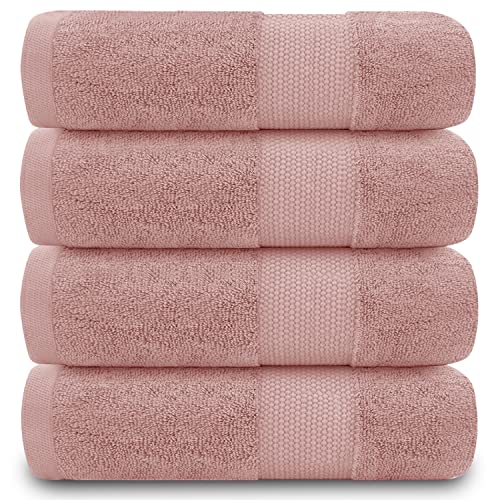 GC GAVENO CAVAILIA Handtücher für Badezimmer – 700 g/m² Handtücher Set von 4 – ägyptische Baumwolle – Handtücher in Hotelqualität – maschinenwaschbar – Blush Pink – 50 x 85 cm von GC GAVENO CAVAILIA