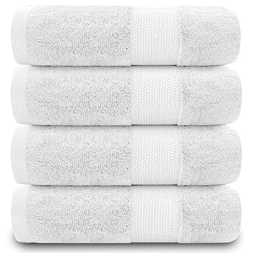 GC GAVENO CAVAILIA Handtücher für Badezimmer – 700 g/m² Handtücher Set von 4 – ägyptische Baumwolle – Handtücher in Hotelqualität – maschinenwaschbar – Weiß – 50 x 85 cm von GC GAVENO CAVAILIA