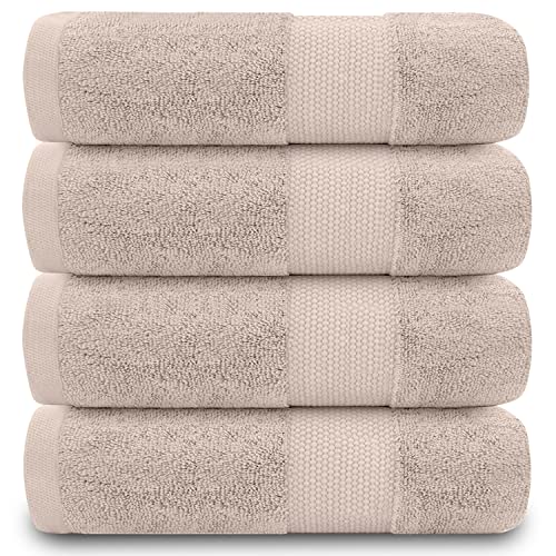 GC GAVENO CAVAILIA Handtücher für Badezimmer – 700 g/m² Handtücher Set von 4 – ägyptische Baumwolle – Handtücher in Hotelqualität – maschinenwaschbar – Mokka – 50 x 85 cm von GC GAVENO CAVAILIA