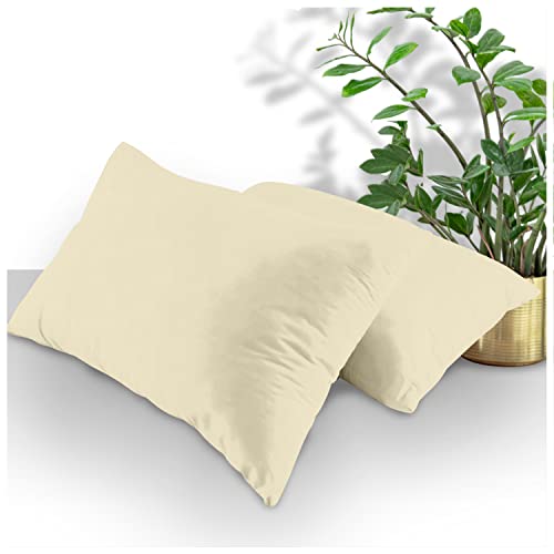 GC GAVENO CAVAILIA Housewife Pillowcases 2 Pack, Breathable Standard Pillow Cases, Plain Pillow Covers with Envelop Closure, Creme, 74X48 cm von GC GAVENO CAVAILIA