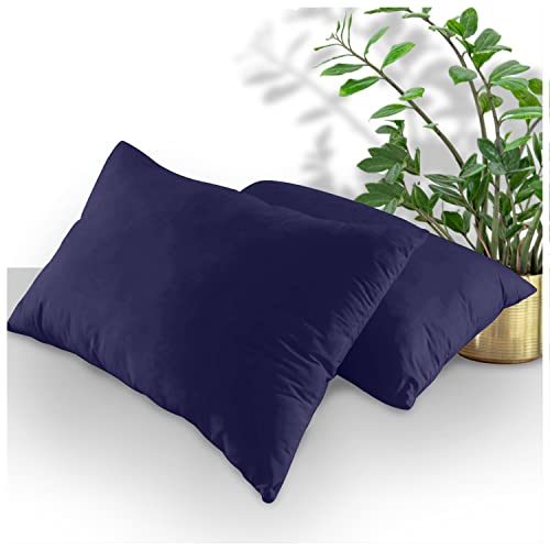 GC GAVENO CAVAILIA Housewife Pillowcases 2 Pack, Breathable Standard Pillow Cases, Plain Pillow Covers with Envelop Closure, Navy, 74X48 cm von GC GAVENO CAVAILIA