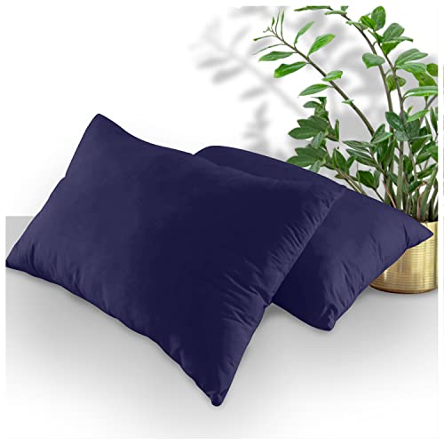GC GAVENO CAVAILIA Housewife Pillowcases 2 Pack, Breathable Standard Pillow Cases, Plain Pillow Covers with Envelop Closure, Navy, 74X48 cm von GC GAVENO CAVAILIA