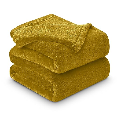 GC GAVENO CAVAILIA Luxuriöse Fleece-Nerzdecke, warme & Thermodecken, kuschelige Überwürfe für Sofas, Ocker, 200 x 240 cm von GC GAVENO CAVAILIA