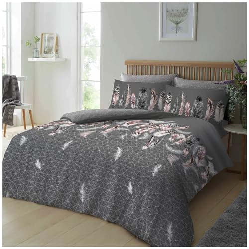 GC GAVENO CAVAILIA Luxuriöses Bettwäsche-Set, geometrische Bettwäsche-Sets, Einzelbett, wendbar, Grau (135 x 200cm) von GC GAVENO CAVAILIA