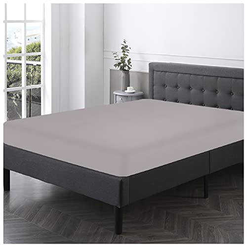GC GAVENO CAVAILIA Luxuriöser Deluxe-Spannbettlaken und flach, pflegeleicht, weich und gemütlich, Polycotton-Bett-Kissenbezug, Grau, Fiited Sheet-Doppelbett von GC GAVENO CAVAILIA