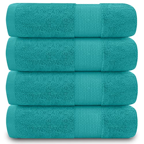 GC GAVENO CAVAILIA Luxuriöses superweiches 4er-Pack Badezimmer-Handtuch-Set, 100% ägyptische Baumwolle, Badzubehör-Set, Miami, Blaugrün von GC GAVENO CAVAILIA