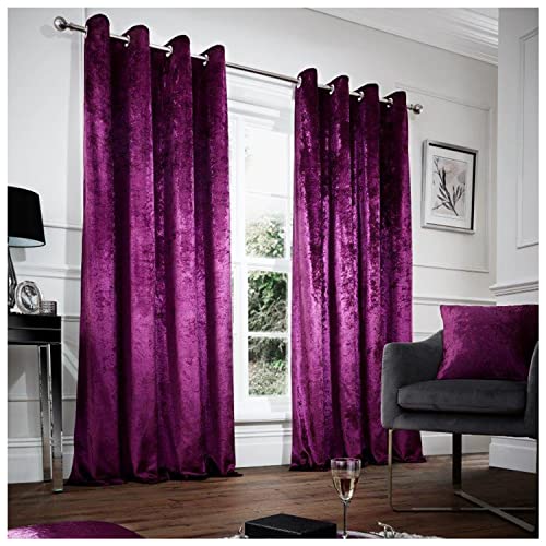 GC GAVENO CAVAILIA Pannesamtvorhänge für Schlafzimmer, wärmeisolierte Türvorhänge, Ösenpaneele, Aubergine, 90 x 90 cm von GC GAVENO CAVAILIA