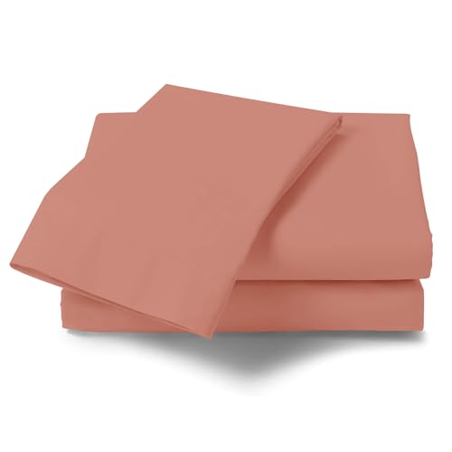 Bettlaken für King-Size-Betten aus Perkal-Baumwoll-Polyester-Baumwoll-Stoff, bügelfrei, superweiches Bettwäsche-Set, Blush Pink von GC GAVENO CAVAILIA