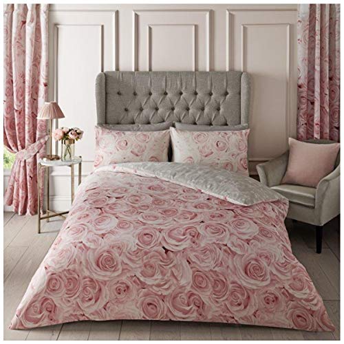 GC GAVENO CAVAILIA Premium Bettwäsche-Set mit Blumenmotiv, warm und gemütlich, King-Size-Bettwäsche, Rosa, atmungsaktive Bettbezüge (230 x 220cm) von GC GAVENO CAVAILIA