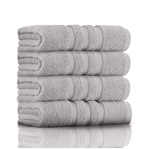 GC GAVENO CAVAILIA Premium Handtücher für Badezimmer - Ägyptische Baumwolle Handtuch Set - 550 GSM Handtuch 2er Set Silber von GC GAVENO CAVAILIA