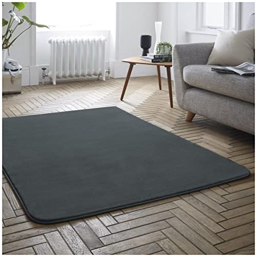 GC GAVENO CAVAILIA Samtteppiche, Wohnzimmer, weiche und Flauschige Teppiche, waschbarer Teppich für Schlafzimmer, Anthrazit, 120 x 170, 653349 von GC GAVENO CAVAILIA