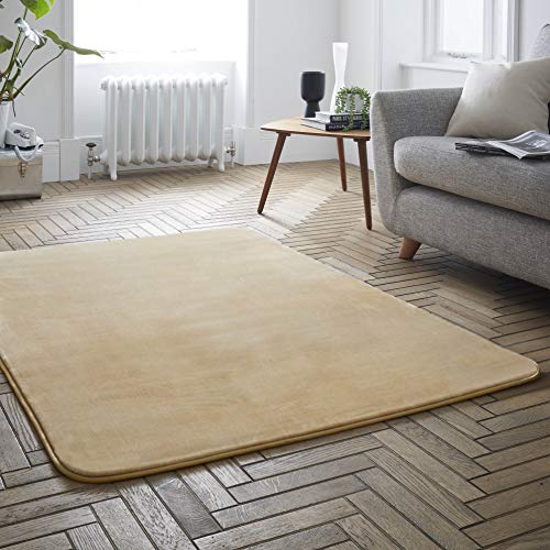 GC GAVENO CAVAILIA Extra weicher und Flauschiger Samt-Griff, Rutschfester, glänzender Schlafzimmerteppich für bequemes Wohn- und Schlafzimmer, natürliche Heimdekoration, goldfarben, 120 x 170 cm, 100 von GC GAVENO CAVAILIA