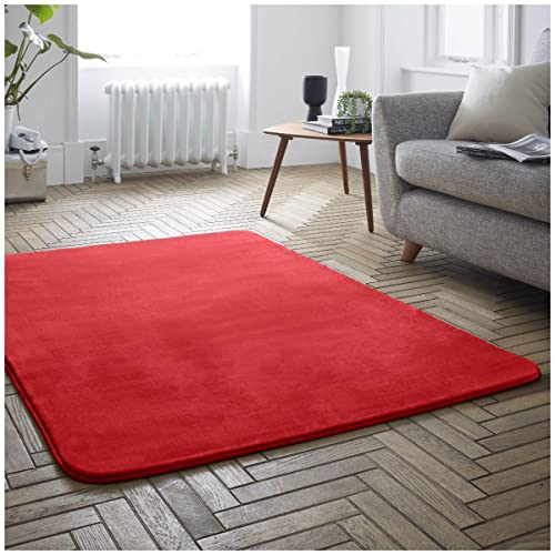 GC GAVENO CAVAILIA Samt Teppiche Wohnzimmer Weiche & Flauschige Teppichmatte Waschbarer Teppich für Schlafzimmer Rot GC GAVENO CAVAILIA Samt Teppiche Wohnzimmer Weiche & Flauschige Teppichmatte Waschbarer Teppich für Schlafzimmer Rot von GC GAVENO CAVAILIA