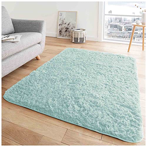 GC GAVENO CAVAILIA Shaggy-Teppiche für Wohnzimmer – superweicher Schlafzimmerteppich – rutschfeste Bodenteppiche – Flauschige Teppiche Wohnzimmer – Entenei – 80 x 150 cm von GC GAVENO CAVAILIA