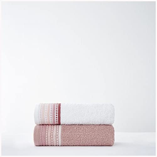 GC GAVENO CAVAILIA Superweiche Handtücher für Badezimmer, 2-teiliges hochsaugfähiges Handtuch-Set aus ägyptischer Baumwolle, 550 g/m², maschinenwaschbar und schnell trocknend, Rosa von GC GAVENO CAVAILIA