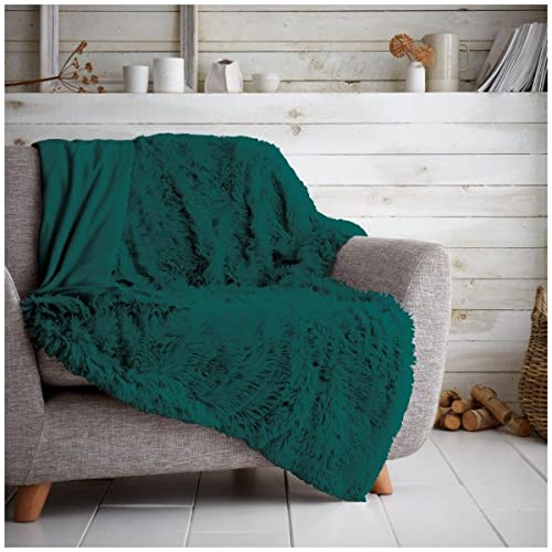 GC GAVENO CAVAILIA Teddy-Fleece-Überwurf für Sofas, Flauschige Bettdecke, kuschelig, warm, 150 x 200 cm, Grün von GC GAVENO CAVAILIA