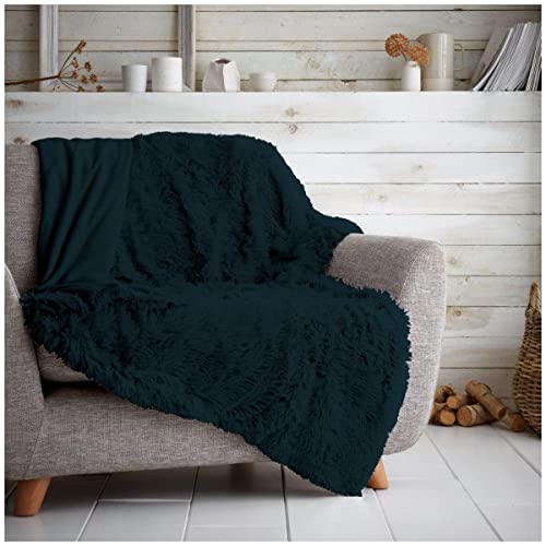 GC GAVENO CAVAILIA Teddy-Fleece-Überwurf für Sofas, Flauschige Bettdecken, kuschelig, warme Überwurfdecke, Blaugrün, 150 x 200 cm von GC GAVENO CAVAILIA