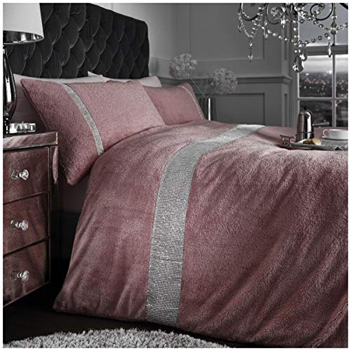GC GAVENO CAVAILIA Teddy Sparkle Bettbezug für Doppelbett, warme Bettwäsche, glänzendes Bettwäsche-Set, gemütlicher Fleece-Bettbezug, Rouge Pink von GC GAVENO CAVAILIA