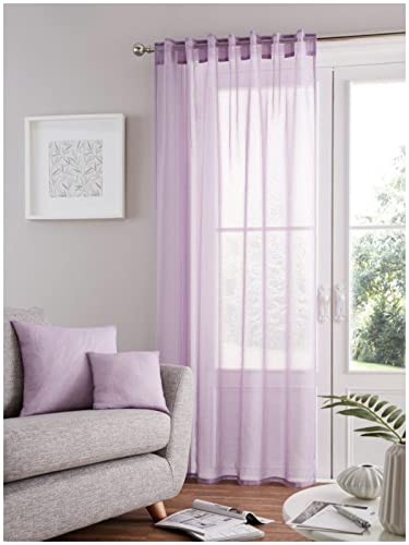 GC GAVENO CAVAILIA Voile-Vorhänge für Schlafzimmer, halbtransparent, Fenstervorhänge für Wohnzimmer, Malve, 140 x 213 cm von GC GAVENO CAVAILIA