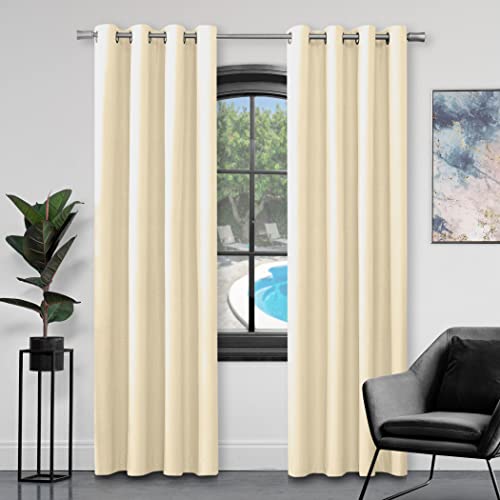 GC GAVENO CAVAILIA Vorhänge aus Kunstseide, mit Ösen, 100% Polyester, vollständig gefüttert, cremefarben, 168 x 228 cm von GC GAVENO CAVAILIA