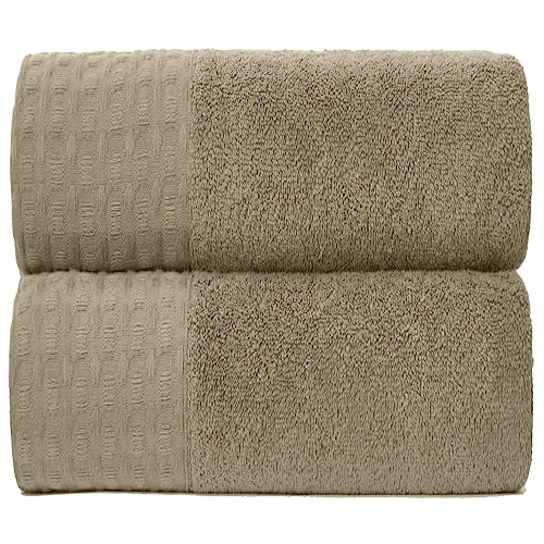 GC GAVENO CAVAILIA Weiche Handtücher für Badezimmer, 2 Stück, super saugfähiges Handtuch, 600 g/m² ägyptische Baumwolle, waschbar, großes Badetuch, natürlich von GC GAVENO CAVAILIA