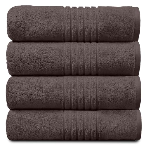 GC GAVENO CAVAILIA Weiche Handtücher für Badezimmer, ägyptische Baumwolle, sehr wasserabsorbierend, 4 Stück, Waschlappen und Handtücher, Walnuss von GC GAVENO CAVAILIA