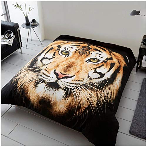 GC GAVENO CAVAILIA Wildlife 3D-Tiger-Decke, superweiche Tierdecke, brauner Überwurf, Fleece-Blanklets für Sofas oder Bett, Mehrfarbig, 150 x 200 cm von GC GAVENO CAVAILIA