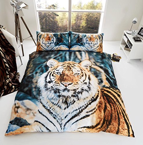 GC GAVENO CAVAILIA Wildlife Bettbezug-Sets, 3D-Tier-Bettwäsche-Set, weiche und gemütliche atmungsaktive Bettdeckenbezüge, Tiger, Doppelbett von GC GAVENO CAVAILIA