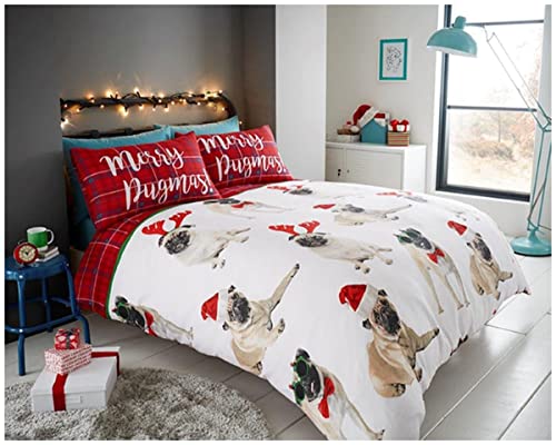 Gaveno Cavailia Bettwäsche-Set für Doppelbett, Motiv: Weihnachtsmotiven, Pugmas-Multi, Doppelbett von GC GAVENO CAVAILIA