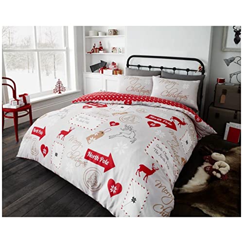 Gaveno Cavailia Bettwäsche-Set für Doppelbett, Motiv: Weihnachtsmotiven, Santa-Mail-Natural, King Size von GC GAVENO CAVAILIA