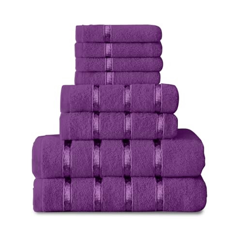 Gaveno Cavailia Boston Handtuch-Set, 8 Stück, 100% Baumwolle, aubergine, 8Pc Bale Set von GC GAVENO CAVAILIA