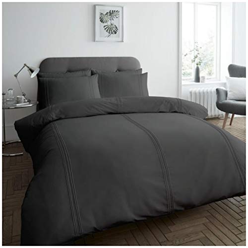 Gaveno Cavailia Dulwich Bettbezug, pflegeleicht, weich und gemütlich, Doppelbettgröße, Anthrazit, Polyester, 50% Baumwolle, Doppelbett von GC GAVENO CAVAILIA