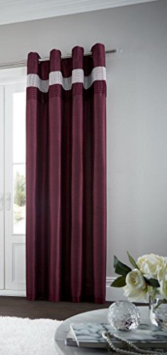 Gaveno Cavailia Ösenvorhang, 100% Polyester, luxuriös, mit Ringösen, 140 x 229 cm, auberginefarben von GC GAVENO CAVAILIA