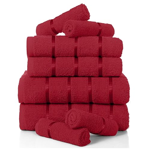 Gaveno Cavailia Set 8 Badetuch Frottee Badetuch Ägyptische Baumwolle Geschenk Gesicht Dusche rot von GC GAVENO CAVAILIA