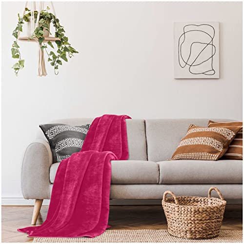 Gaveno Cavailia Überwurf, Kunstfell, für Sofa/Bett, Nerz, Fuchsia, King (200x240 cm) von GC GAVENO CAVAILIA
