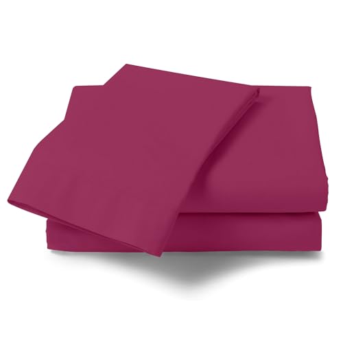 Luxuriöses, einfarbiges Bettlaken, weiches und kuscheliges, bügelfreies Polyester-Baumwoll-Bettlaken, Kingsize-Bett, Fuchsia von GC GAVENO CAVAILIA