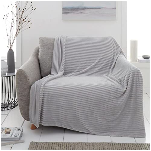 Teddy-Überwurf-Decken für Bett oder Sofa, Bequeme, warme, gemütliche Überwürfe, kuschelige Decke, 200 x 240, Silber von GC GAVENO CAVAILIA