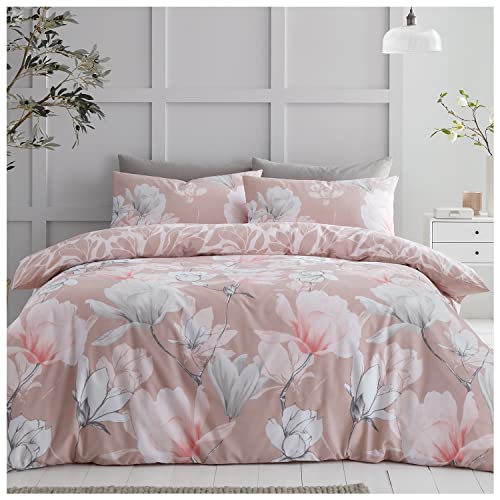 GC GAVENO CAVAILIA Wende-Bettwäsche-Set, Blumenmuster, ultraweich, Bedruckt, King-Size-Bett, atmungsaktiv, Blush Pink von GC GAVENO CAVAILIA