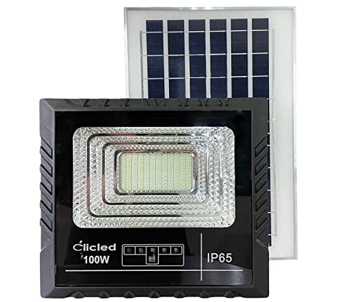 GC GLOBALCOMMERCE LED-Scheinwerfer SMD 100 W Solarpanel, Material: Metall, Schwarz von GC GLOBALCOMMERCE