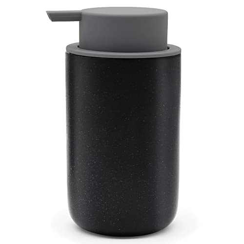 Seifenspender Schwarz, 400ml Nachfüllbarer Seifenspender Spülmittelspender aus Keramik für Flüssigseife, Handseife und Waschmittel, Soap Dispenser für Küche Bad und Büro (Schwarz) von GCCL