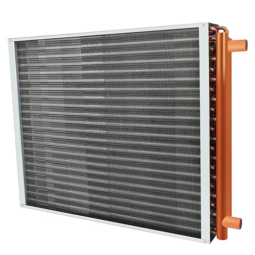 22 x 24 Wärmetauscher, Wasser zu Luft mit Kupferanschlüssen, hohe Wärmeenergie für Heißluft-Holzofen, Plenum und Hydronische Heizung (55,9 x 61 cm) von GCCSJ