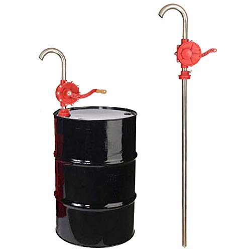 GCCSSBXF Handkurbel-Fasspumpe für Heizöl und Diesel, selbstansaugend aus Edelstahl, ABS, 200 Liter, Handtrommelpumpe von GCCSSBXF