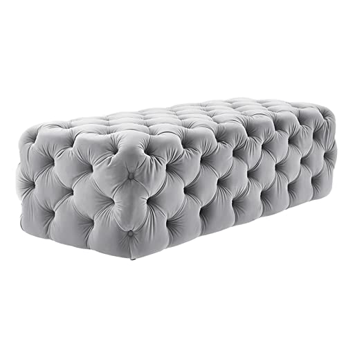 GCCSSBXF Ottoman-Bank aus Samt – Moderner getufteter gepolsterter Fußstützen-Hocker für Wohnzimmer Schlafzimmer – Bett-Bank in luxuriösem Design von GCCSSBXF