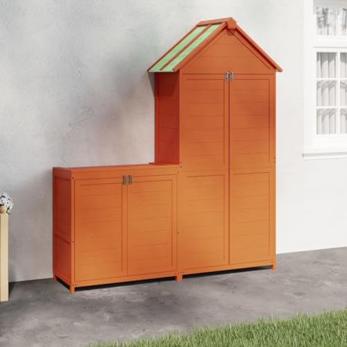 2-teiliges Gartengeräte-Set braun Massivholz Kiefer von GCHDHAPB