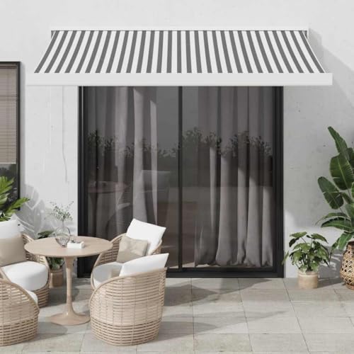 Ausziehbare Markise, Anthrazit und Weiß, 3,5 x 2,5 m, Stoff und Aluminium Ausziehbare Markise, Anthrazit und Weiß, 3,5 x 2,5 m, Stoff und Aluminium von GCHDHAPB