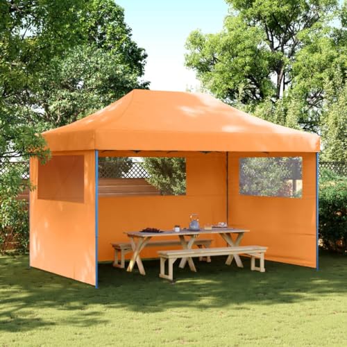 Faltbares Partyzelt Pop-Up mit 3 Seitenwänden orange von GCHDHAPB