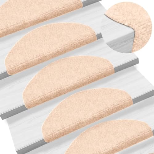 GCHDHAPB 15 Stück Selbstklebende Stufenmatten Nadelstanzer 65x21x4cm Creme Home & Garden Haushaltsbedarf Treppenstufen von GCHDHAPB