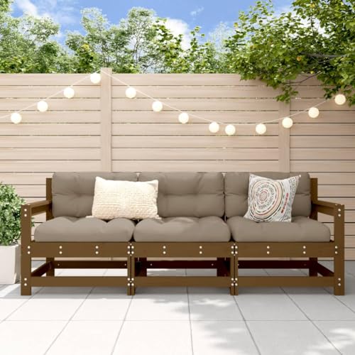 GCHDHAPB 3-teiliges Garten-Lounge-Set Honigbraun Massivholz Kiefer von GCHDHAPB